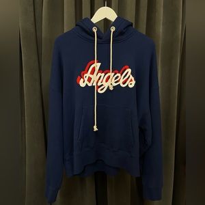 Palm Angels Blue Cotton Hoodie